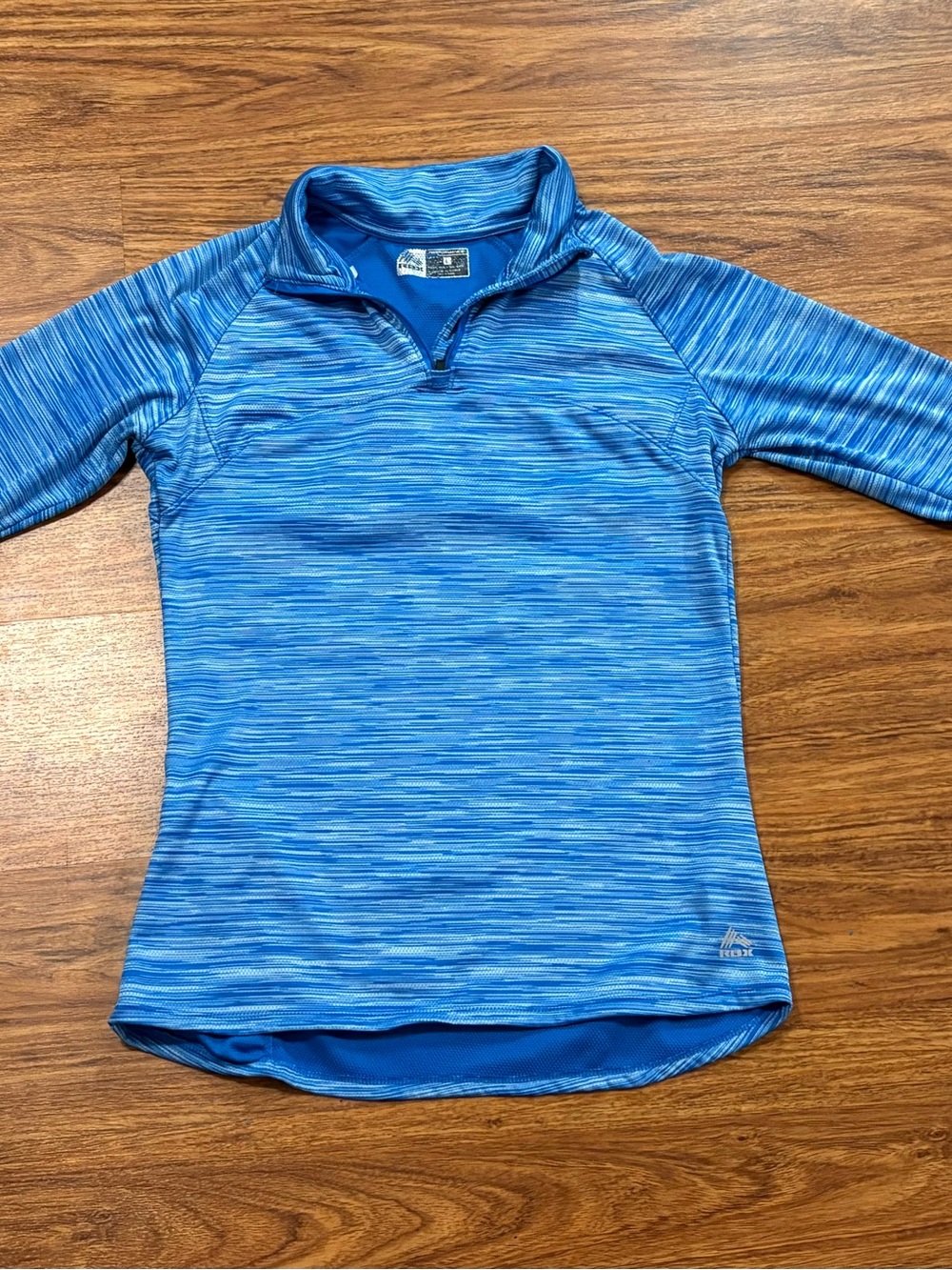 RBX Women's Blue Space-Dye Quarter-Zip Long Sleeve Pullover Top - Size Large
